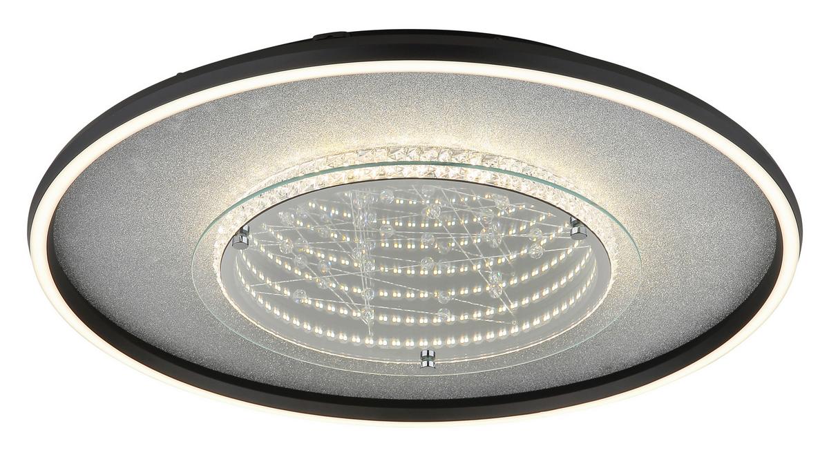 LED Mennyezeti Lámpa 68288d3 Mirrora - fekete/ezüstszínű, Design, műanyag/üveg (51,5/6,8cm) - Globo