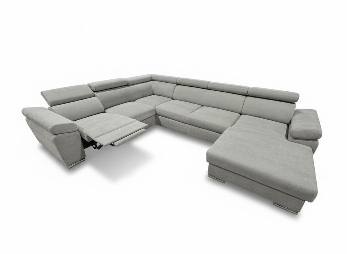 Ülőgarnitúra Palermo - szürke, Modern, textil/fa (338/271/170cm)