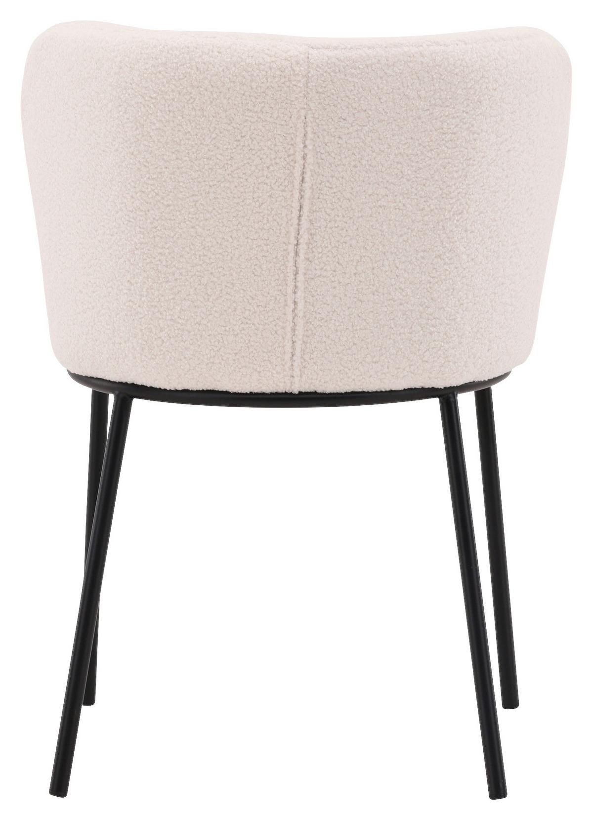 STUHL-SET EDINA - Schwarz/Weiß, Design, Textil/Metall (56/55/76cm) - Livetastic