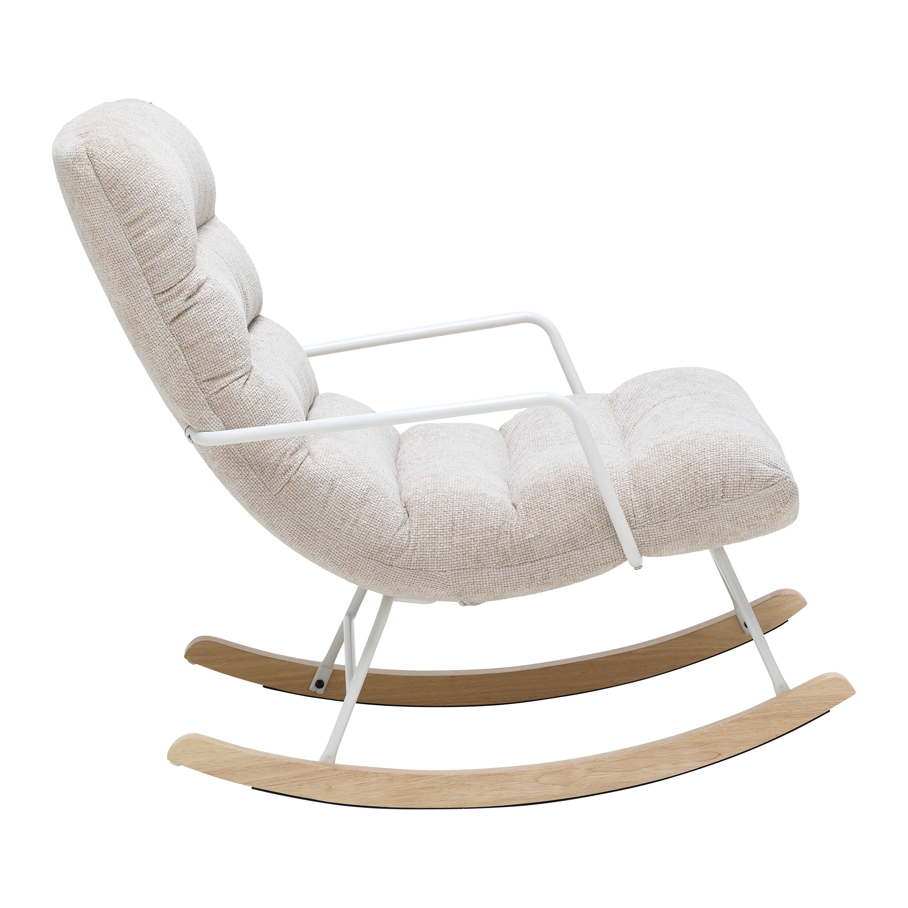 GUNGFÅTÖLJ SWINGO - vit/cremefärgad, Modern, metall/trä (72/96/110cm) - Mömax