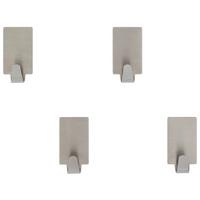 Klebehaken Wenko aus Metall, 4 Stück - Edelstahlfarben, Metall (1,9/3,4/1,5cm) - Mömax