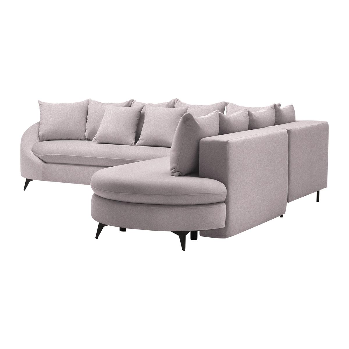 Ecksofa Axel Flieder - Flieder/Schwarz, MODERN, Textil/Metall (291/87/250cm) - Mömax