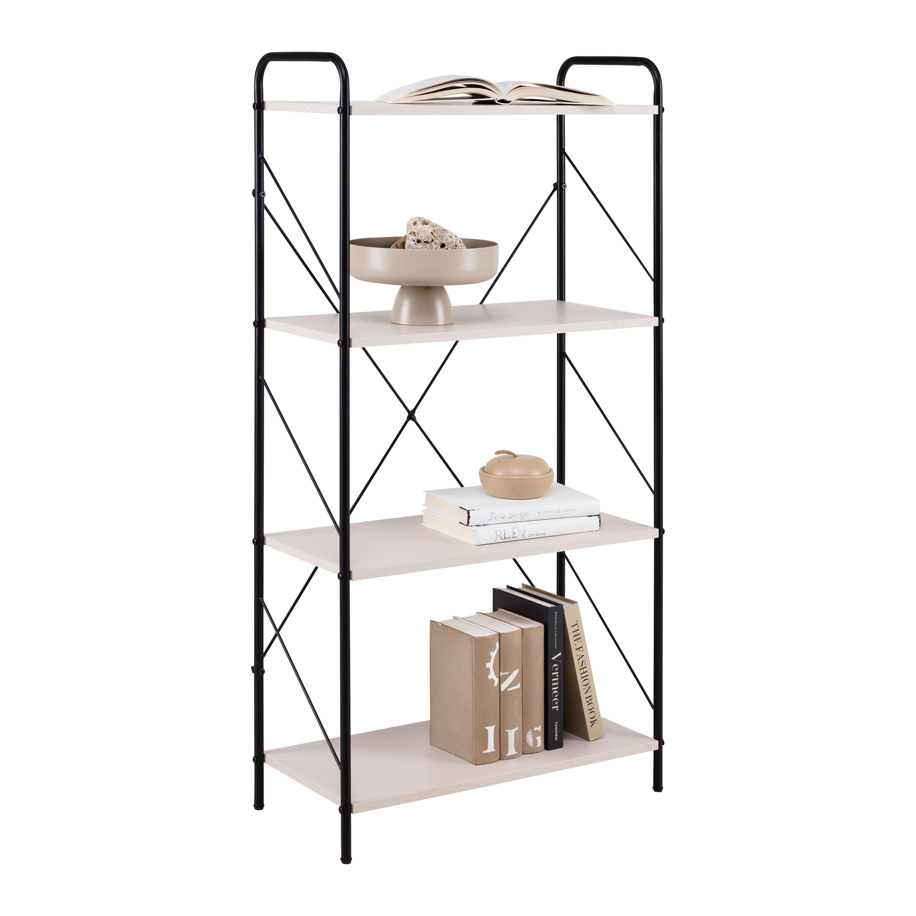 HYLLA TOM -EXKLUSIV- - svart/kashmir, Modern, metall/trämaterial (63.2/125/30cm) - Mömax