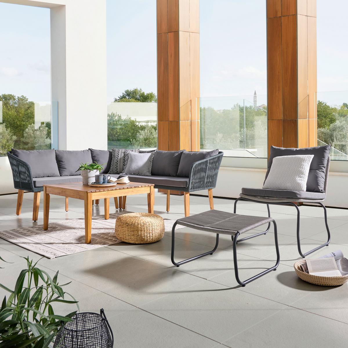 Lounge Garnitura Trendy, Barva Akacije, Antracit - siva/antracit, Moderno, kovina/tekstil (199/199cm)