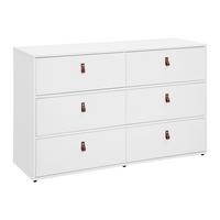 Kommode Mick Weiß MDF - Schwarz/Braun, MODERN, Kunststoff/Textil (120/75/40cm) - Bessagi Home
