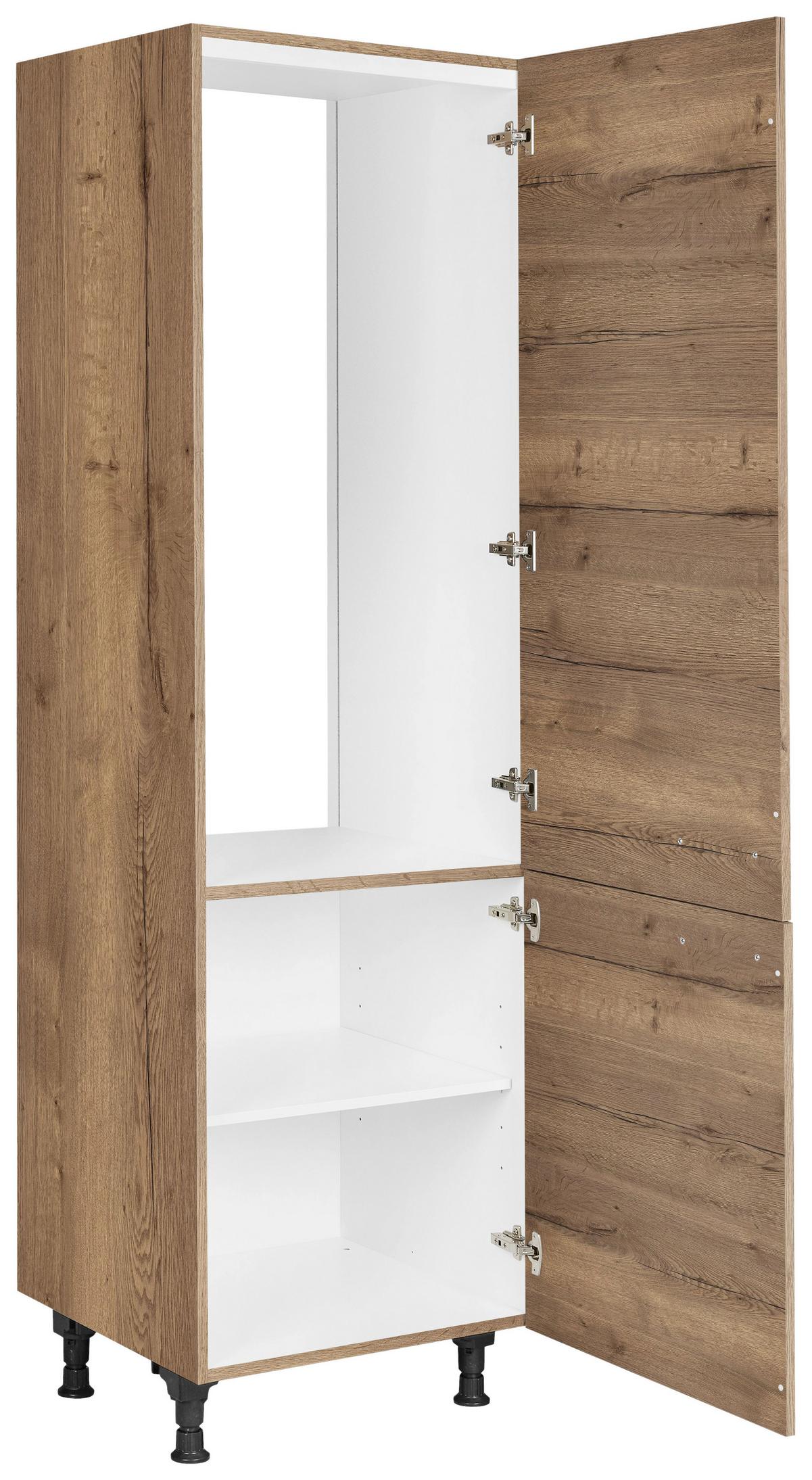 Geräteumbauschrank Structura Eiche dunkel - Eiche dunkel/Schwarz, MODERN, Holzwerkstoff/Metall (60/216,6/58cm) - Nobilia