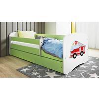 Otroška Postelja Babydreams, Bela, Zelena, 80x160cm - zelena/bela, Moderno, tekstil/leseni material (80/160cm) - MID.YOU