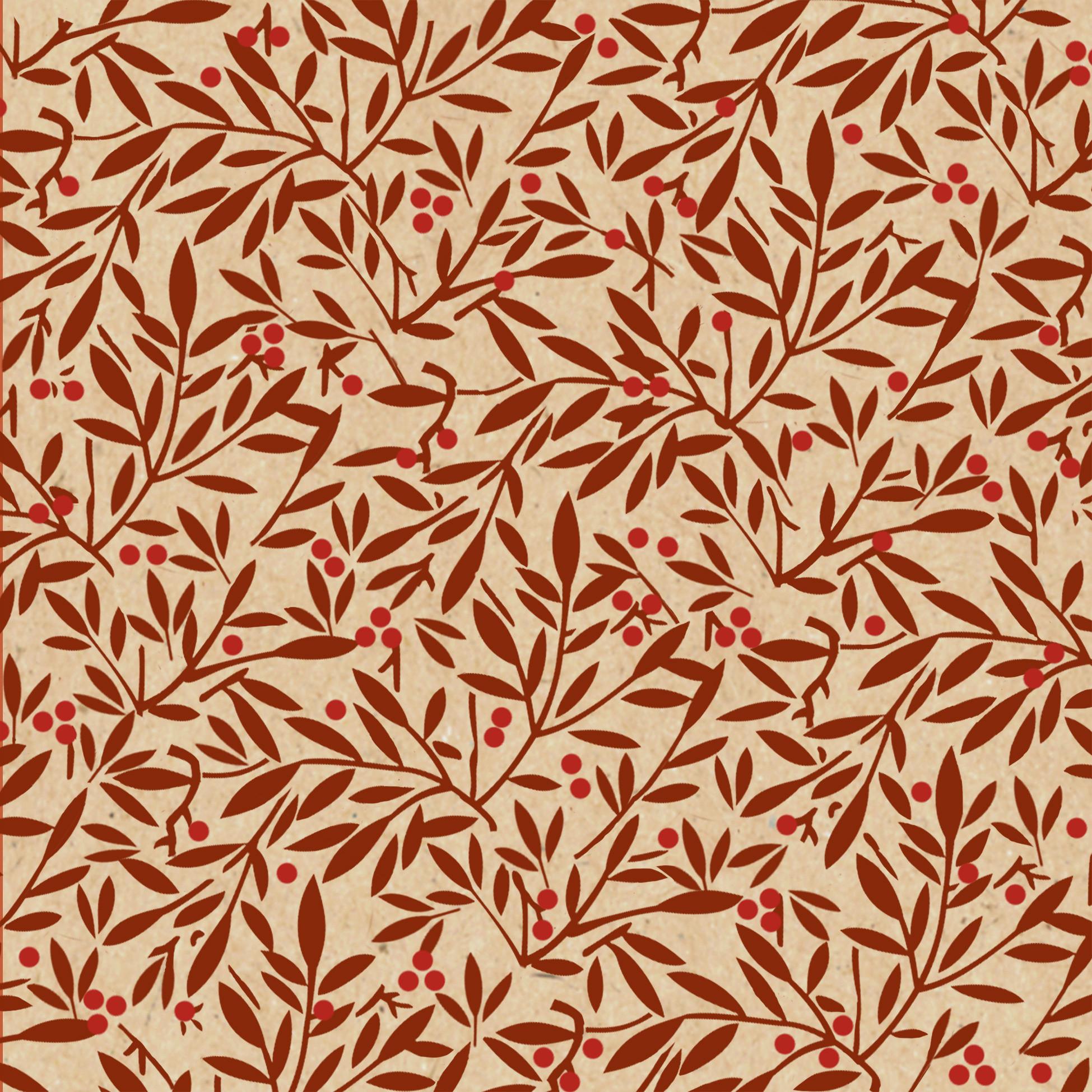 Serviette By Nature in Braun/Rot/Hellbraun - Hellbraun/Rot, MODERN, Papier (33/33cm)