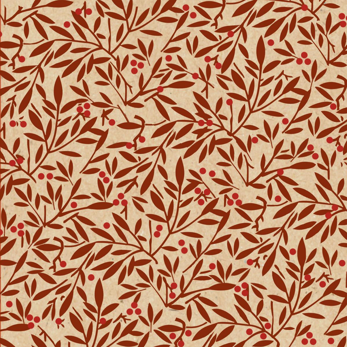Serviette By Nature in Braun/Rot/Hellbraun - Hellbraun/Rot, MODERN, Papier (33/33cm)