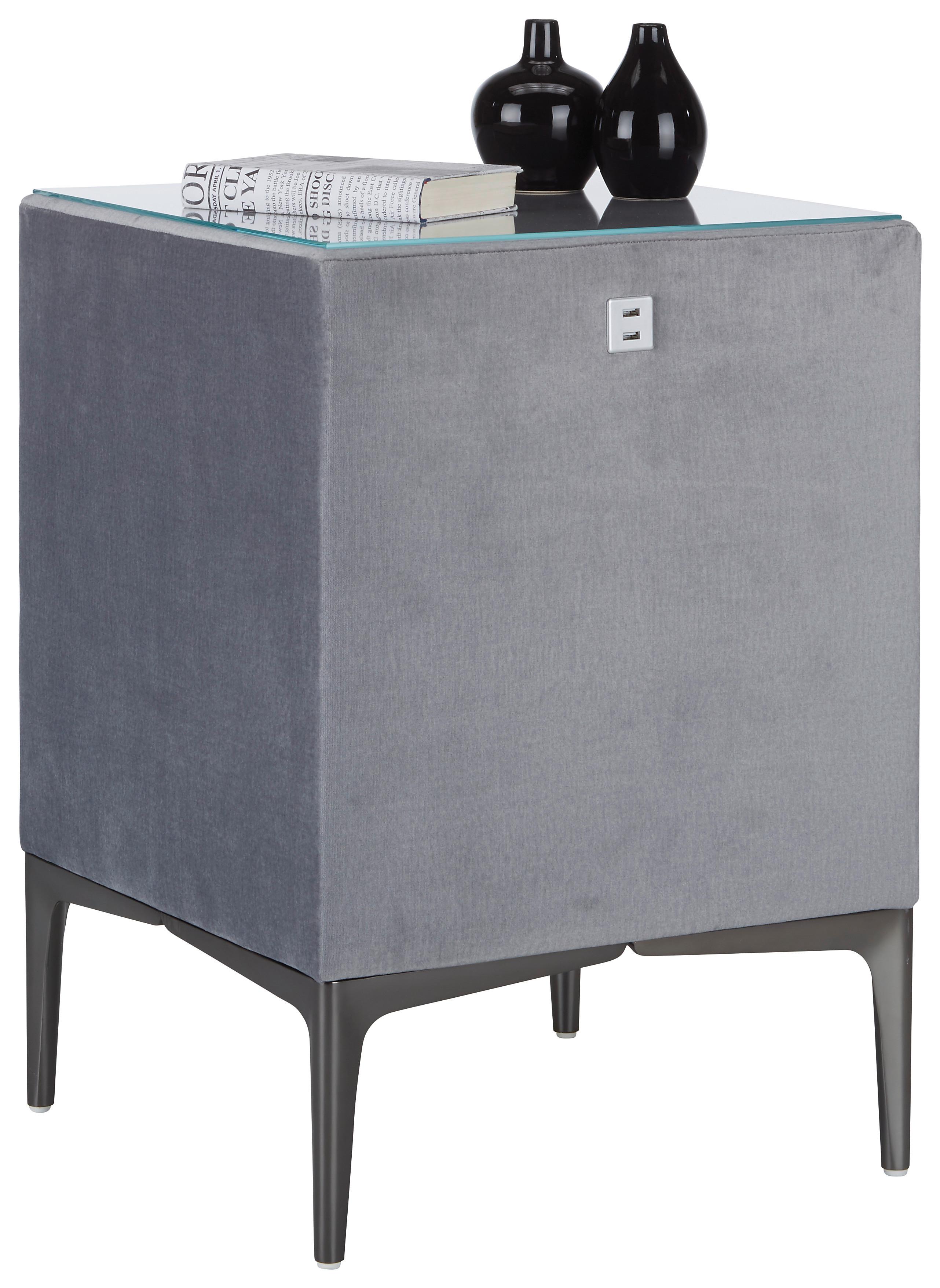 Nočna Omarica Luxor - siva/črna, Konvencionalno, kovina/tekstil (46/64/46cm) - Premium Living