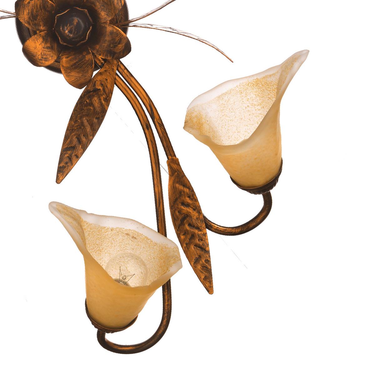 Deckenleuchte Alga Bronzefarben max. 6 Watt - Bronzefarben, KONVENTIONELL, Glas/Metall (70/40/25cm)