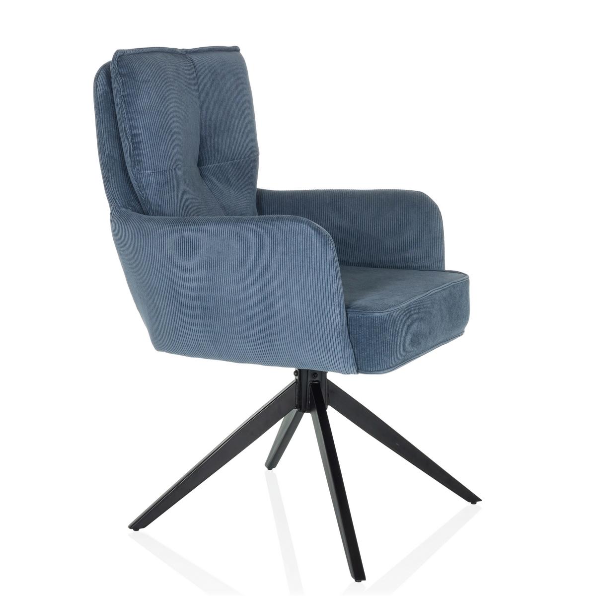 Naslanjač Tarugo, Modra - modra/črna, Moderno, kovina/tekstil (58/94/60cm) - MID.YOU