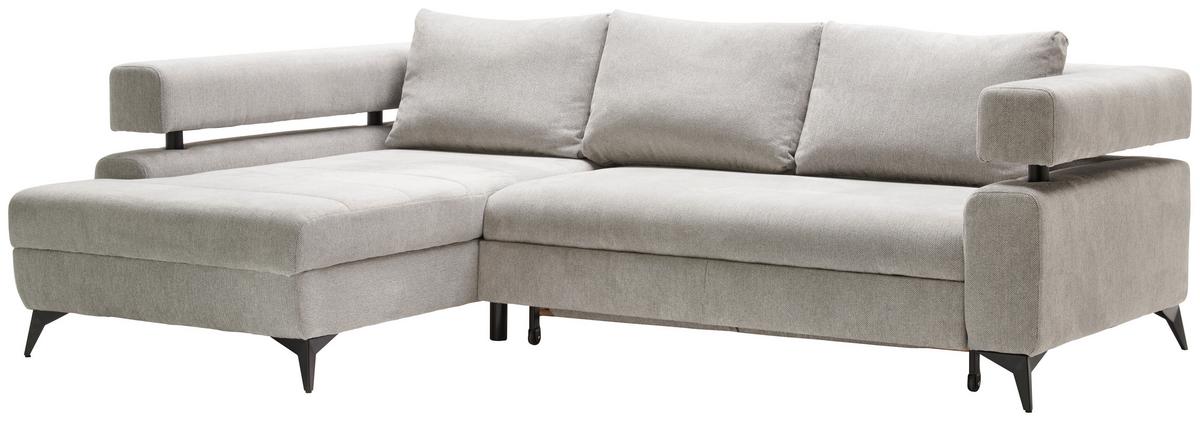 Kutna Garnitura Rosalie - svijetlo siva/crna, Konvencionalno, tekstil/metal (184/265cm) - Modern Living