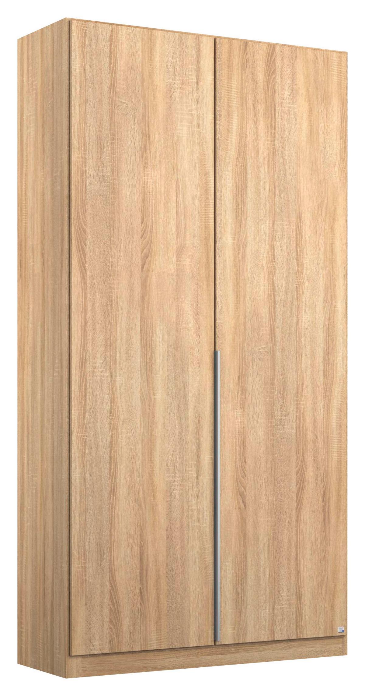 Ruhásszekrény 2 Ajtós Alabama - Sonoma tölgy/alumíniumszínű, Modern, műanyag/faalapú anyag (91/229/54cm)