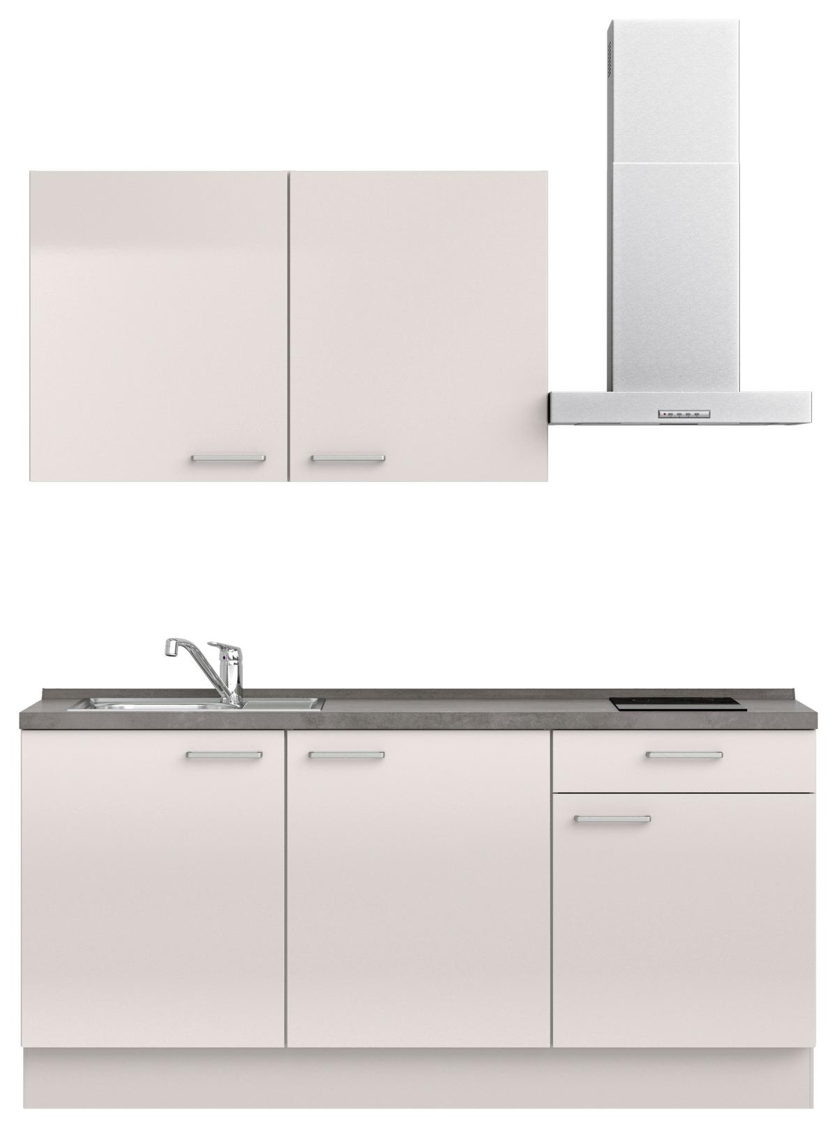 Küchenleerblock Flash Low o. Geräte Hellgrau - Schieferfarben/Edelstahlfarben, MODERN, Holzwerkstoff/Metall (180cm) - Nobilia