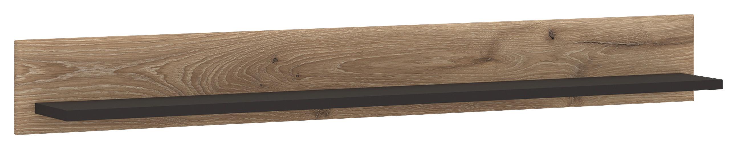 Stenska Polica Grano, Barva Hrasta, Temno Siva - temno siva/barve hrasta, Trend, leseni material (157/19,6/21,9cm)