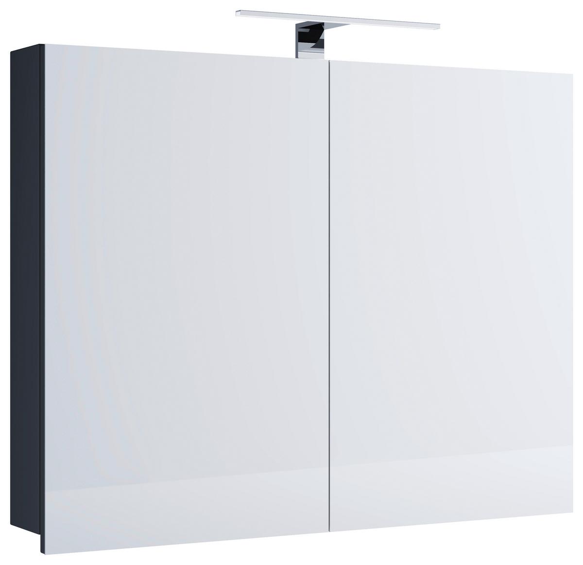 Omara Z Ogledalom Badinos, Črna - črna, Moderno, steklo/leseni material (80/59,2/12cm) - MID.YOU