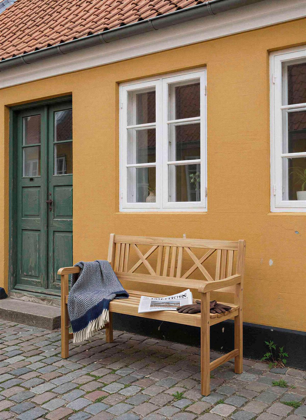Gartenbank Rosenborg - Naturfarben/Teakfarben, Natur, Holz (58/89/120cm) - Gardenson