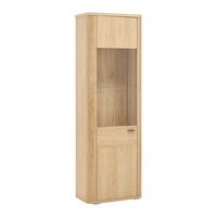 Vitrine Lagos Eichefarben - Eichefarben/Anthrazit, Modern, Glas/Holzwerkstoff (69,2/209,5/37,5cm) - Premium Living