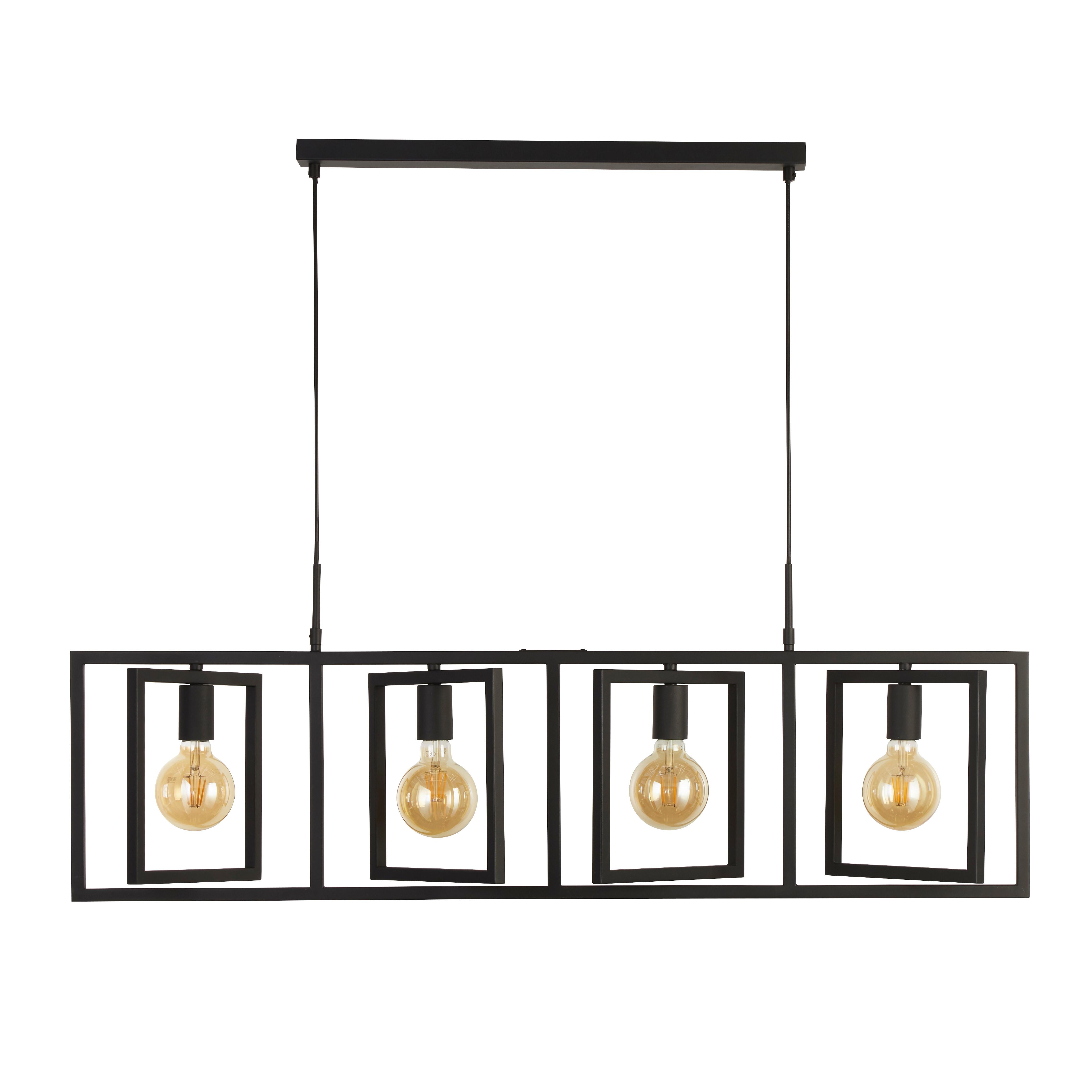 Függőlámpa Plaza 23203-4bk - fekete, Lifestyle, fém (113,5/25/150cm)