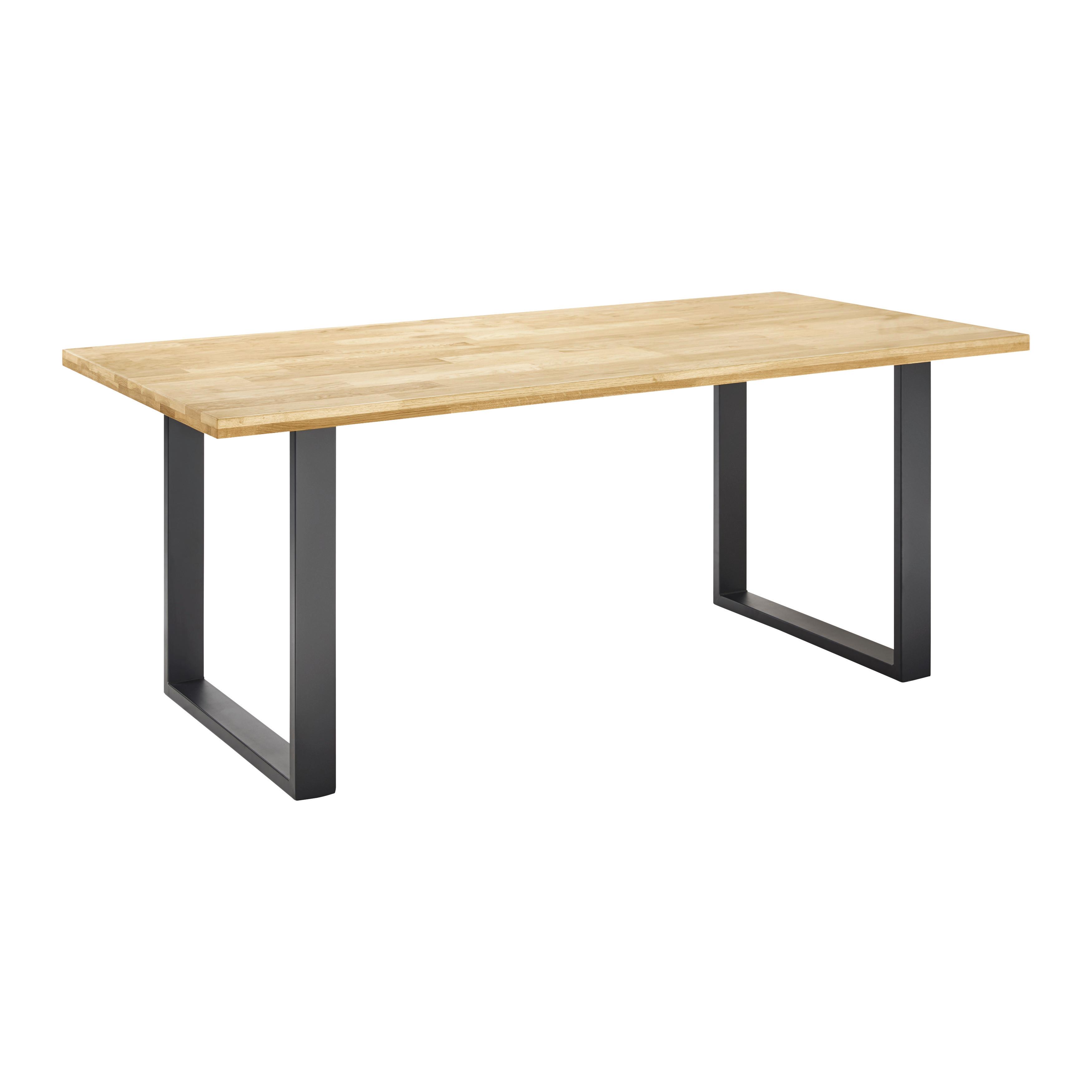 STÓŁ DO JADALNI ADAMO - kolor dębowy/czarny, Modern, metal/drewno (180/90/76cm) - Bessagi Home