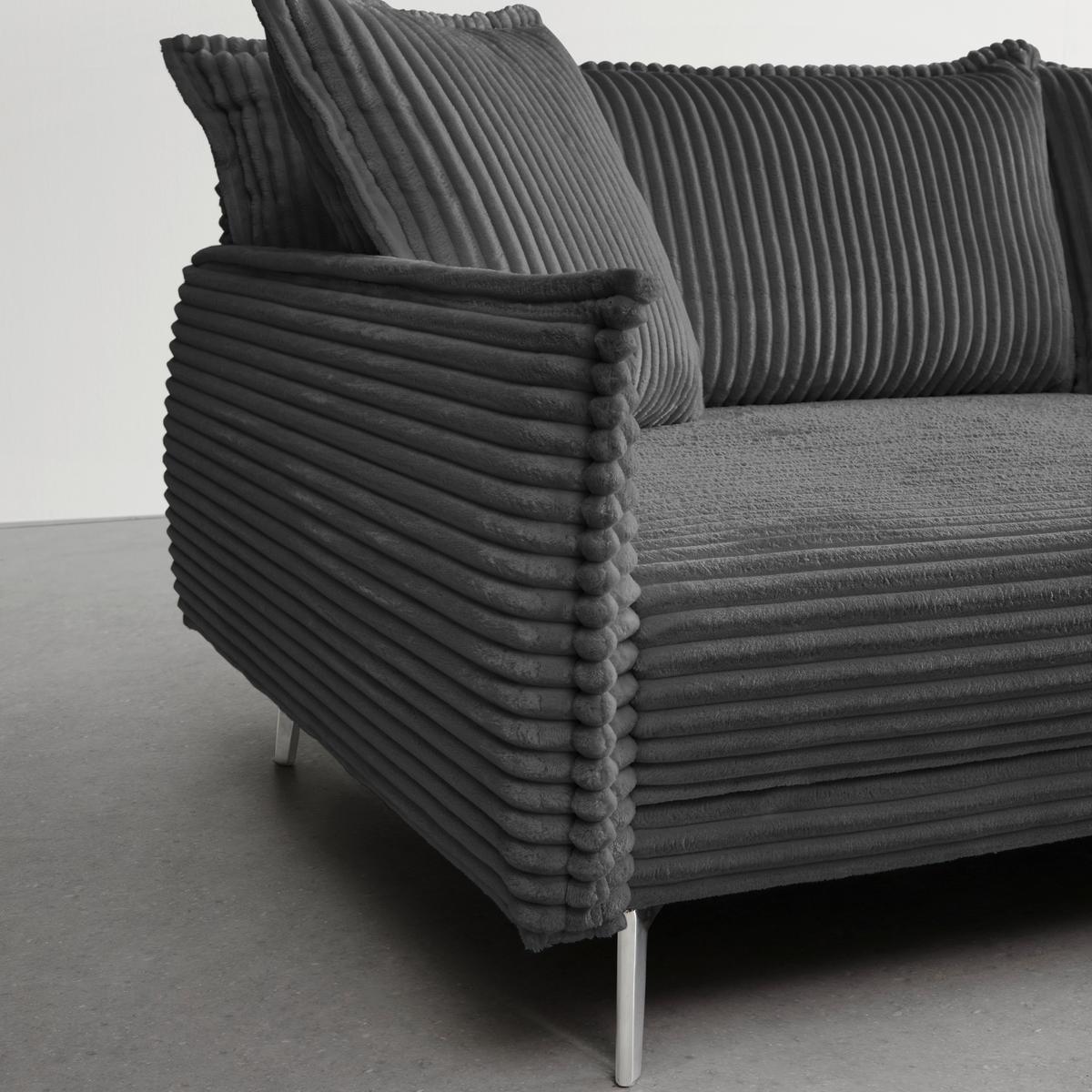 Bigsofa Kiss Dunkelgrau - Chromfarben/Dunkelgrau, MODERN, Holz/Metall (241/90/117cm) - Mömax