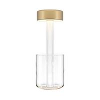 AKKU-TISCHLEUCHTE AI COLLABORATION - Transparent/Goldfarben, Design, Glas/Metall (12/34,8cm) - MAYTONI