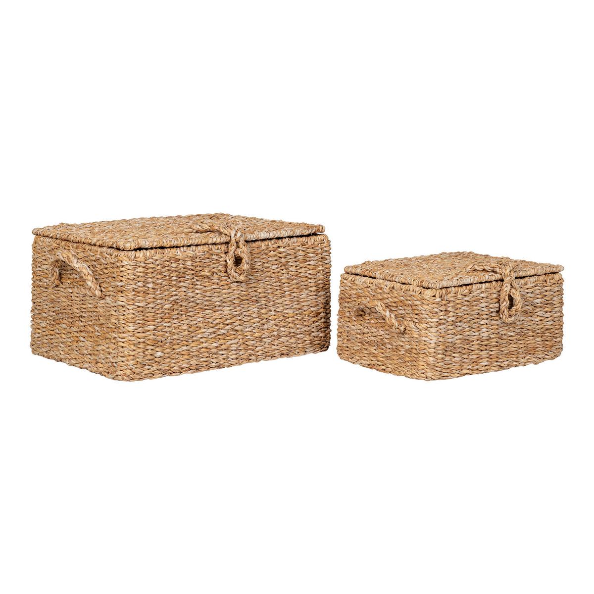 Korbset Bogra Basket Hellbraun - Hellbraun, Design, Holz/Metall (30/15/22cm)