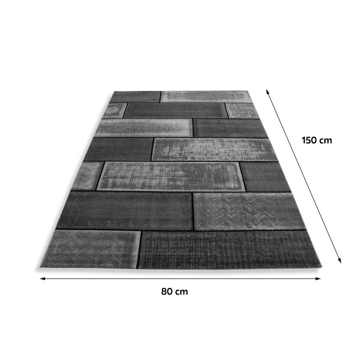 Tkana Preproga Plus Black Črna, 80x150 Cm - črna, Konvencionalno, tekstil (80/150cm) - Novel