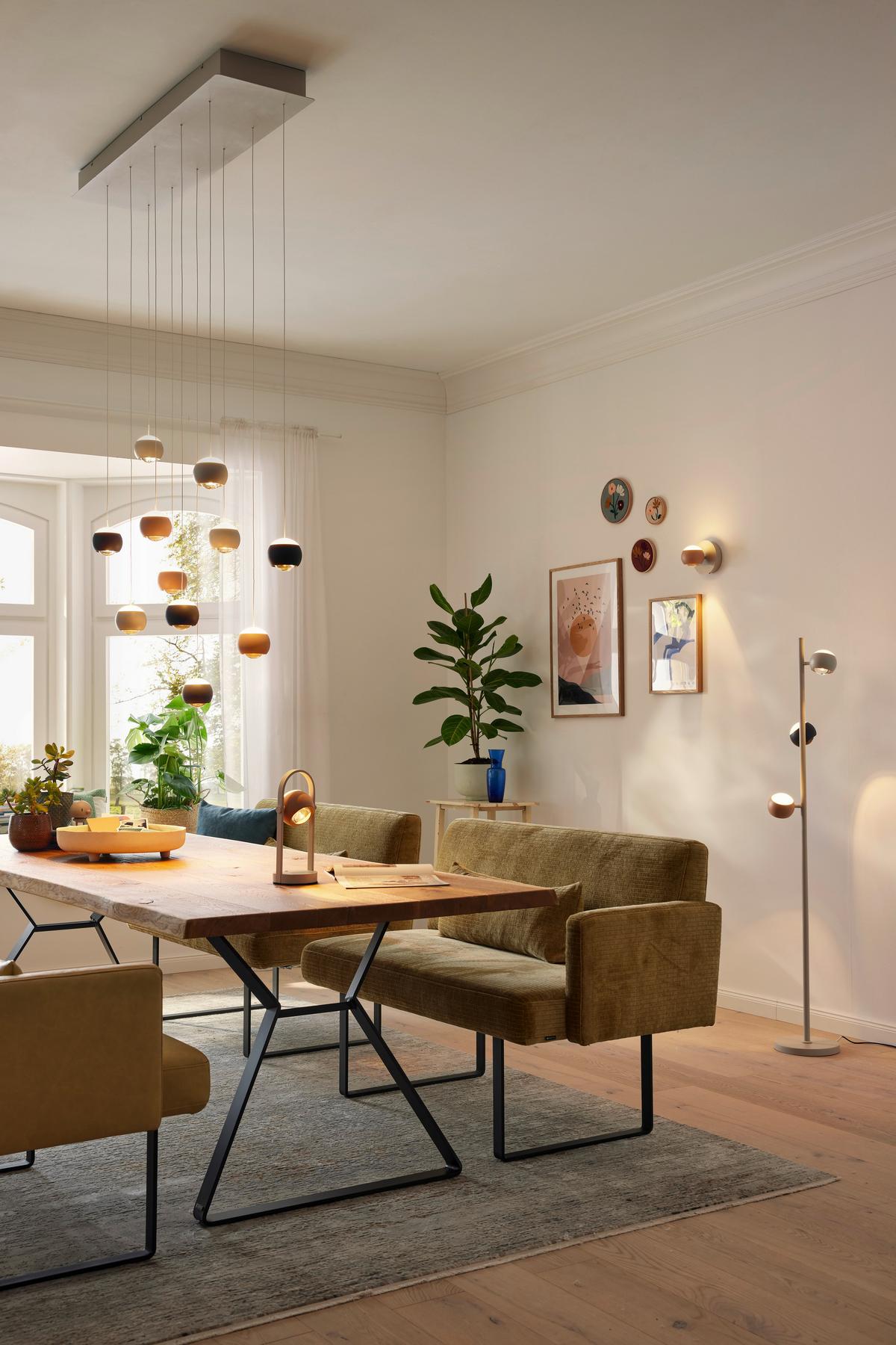 LAMPA WISZĄCA LED MR34441117 CANNON - antracytowy/szarobiały, Design, tworzywo sztuczne/metal (114/30/200cm) - Musterring