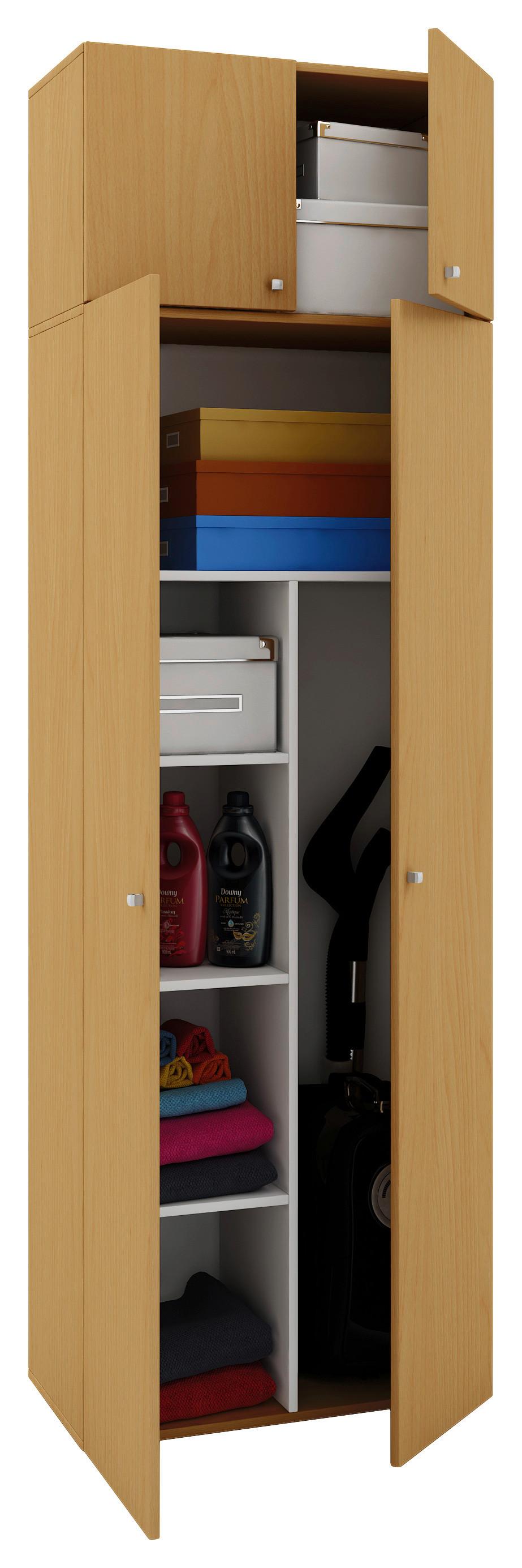 Večnamenska Omara Vandol Ii, Bukev - srebrne barve/črna, Moderno, umetna masa/leseni material (70/218/39cm) - MID.YOU