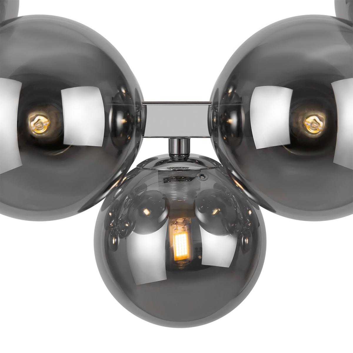 Pendelleuchte Dallas Chromfarben max. 28 Watt - Chromfarben, Trend, Glas/Metall (23,8/22,8/123,5cm) - MAYTONI
