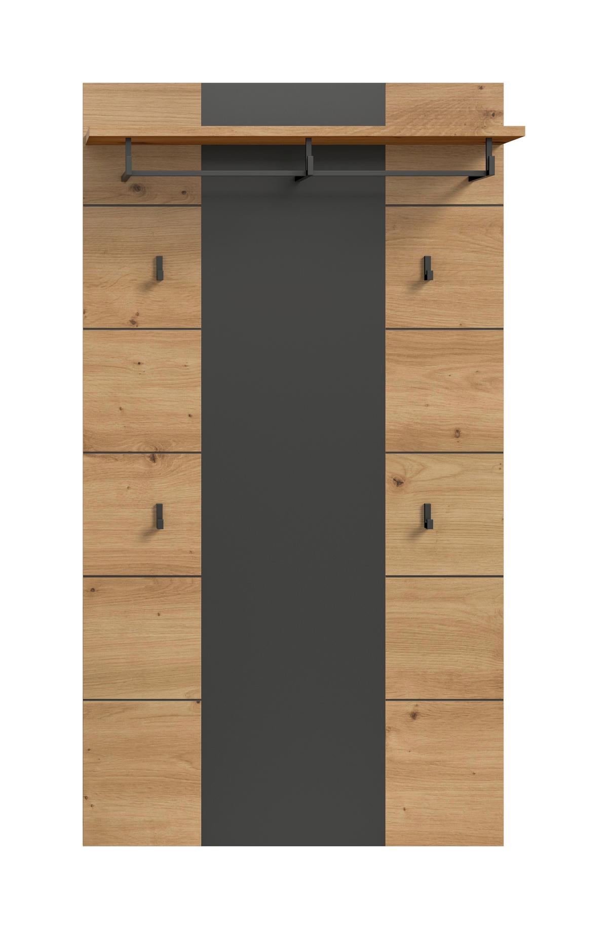 Garderobni Panel Canu, Siva, Barva Hrasta - hrast artisan, Design, leseni material (80/145/29cm) - Livetastic