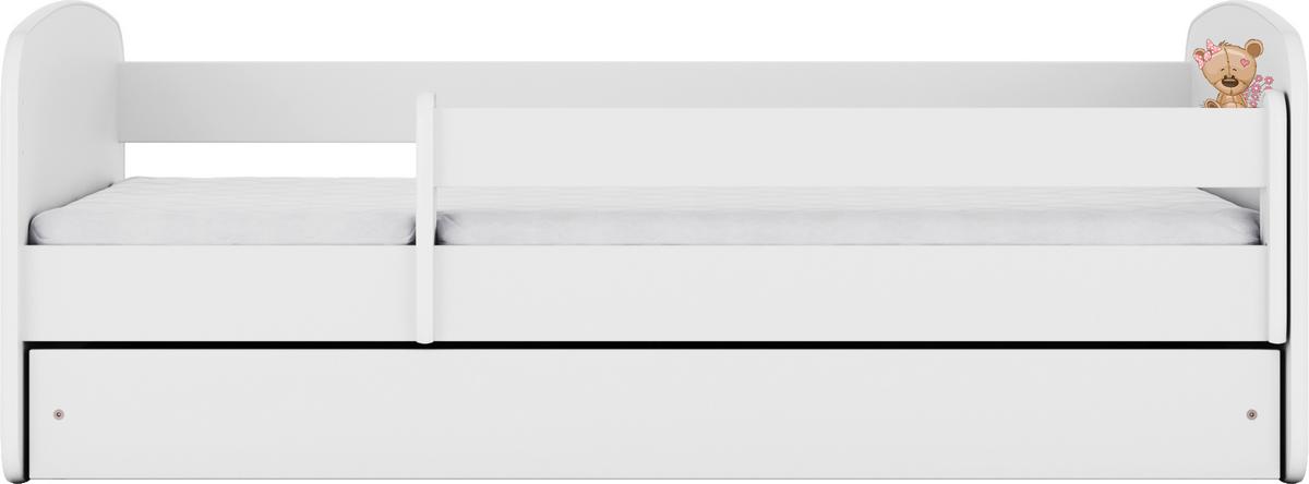 Otroška Postelja Babydreams, Bela, 80x160cm - bela/barve breze, Moderno, tekstil/leseni material (80/160cm) - MID.YOU