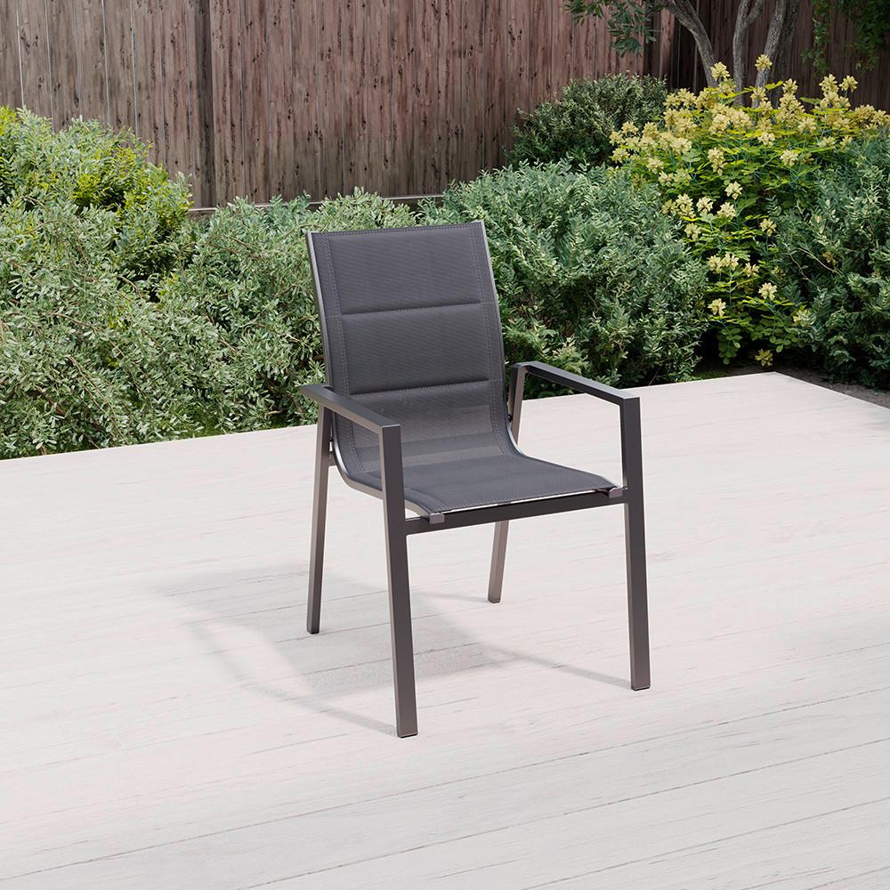 Gartenstuhl Anzio 1 Anthrazit Aluminium - Anthrazit, Basics, Textil/Metall (56/91/66cm) - Mömax