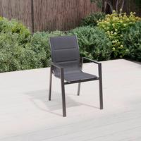 KRZESŁO OGRODOWE ANZIO 1 - antracytowy, Basics, metal/tkanina (56/91/66cm) - Mömax