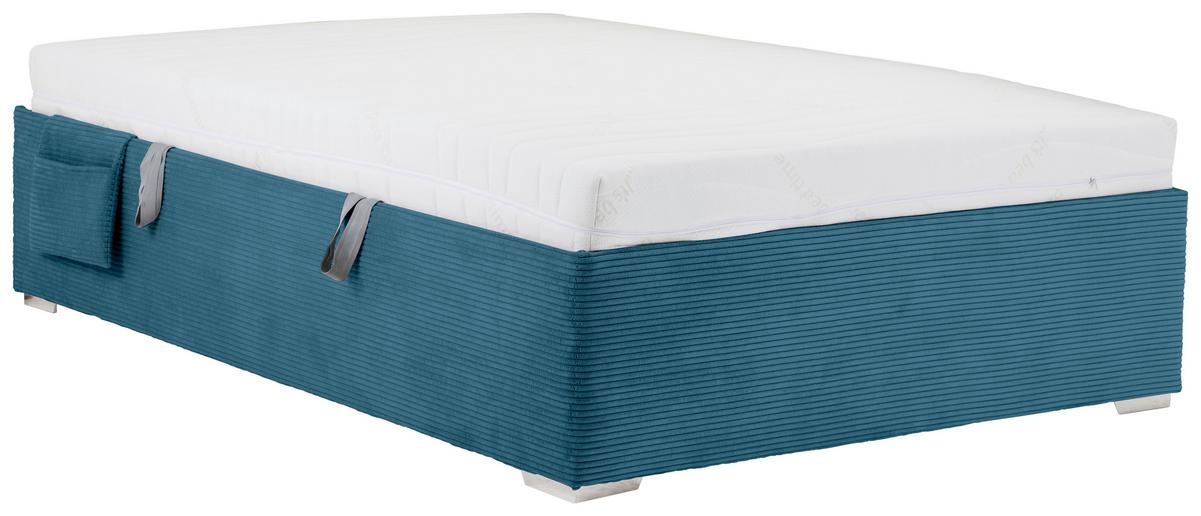 Krevet Remi - prirodne boje/pastelno plava, Konvencionalno, drvo/tekstil (140/200cm) - Based