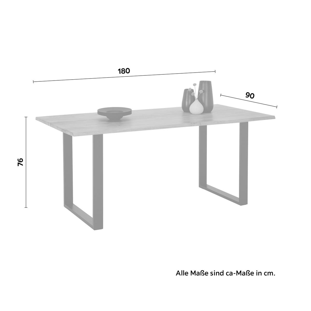 STÓŁ DO JADALNI RUNNER - kolor akacjowy/czarny, Natur, metal/drewno (180/90/76cm) - MID.YOU