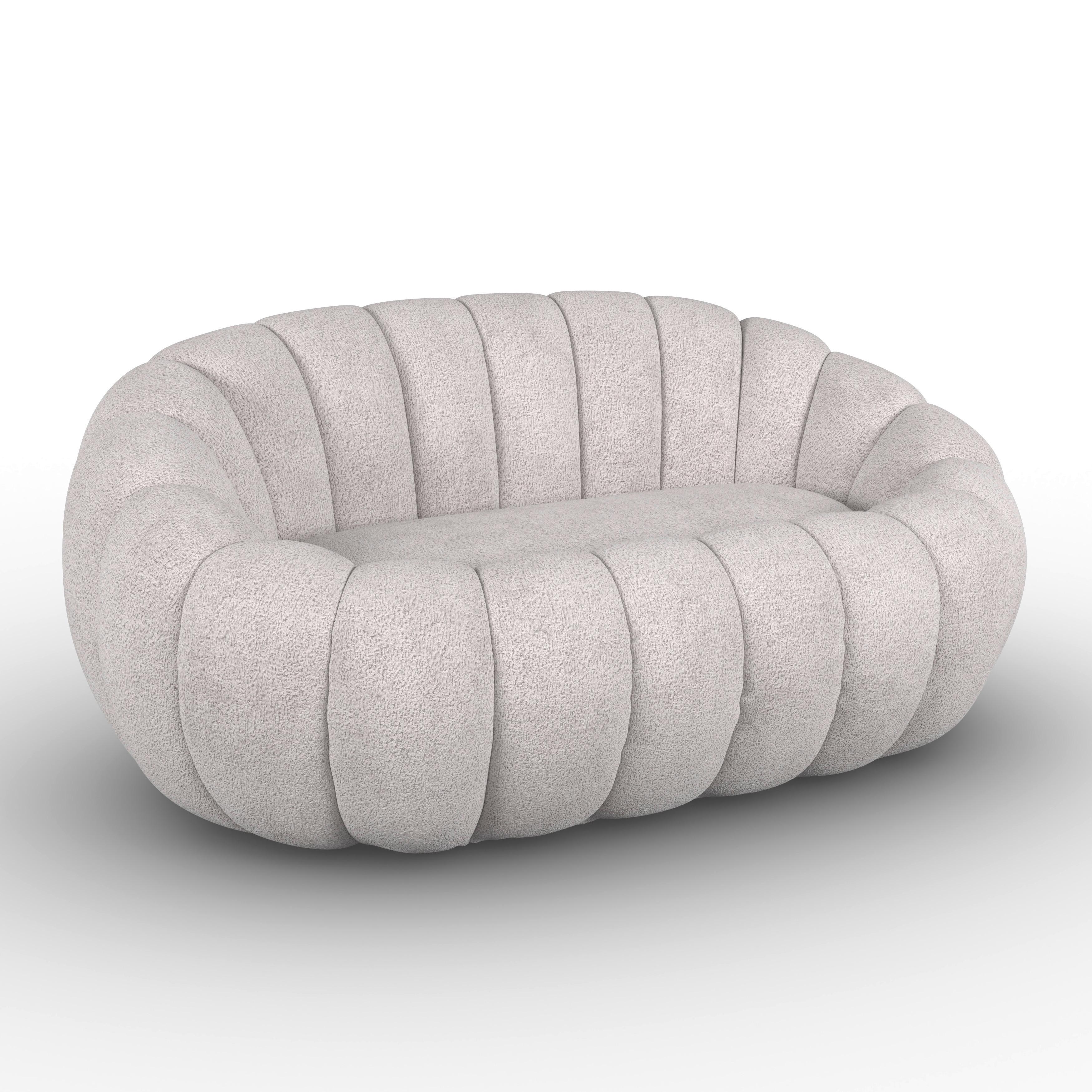 Sofa Lena Chenille Hellgrau - Greige, MODERN, Holz/Textil (150/62/92cm)