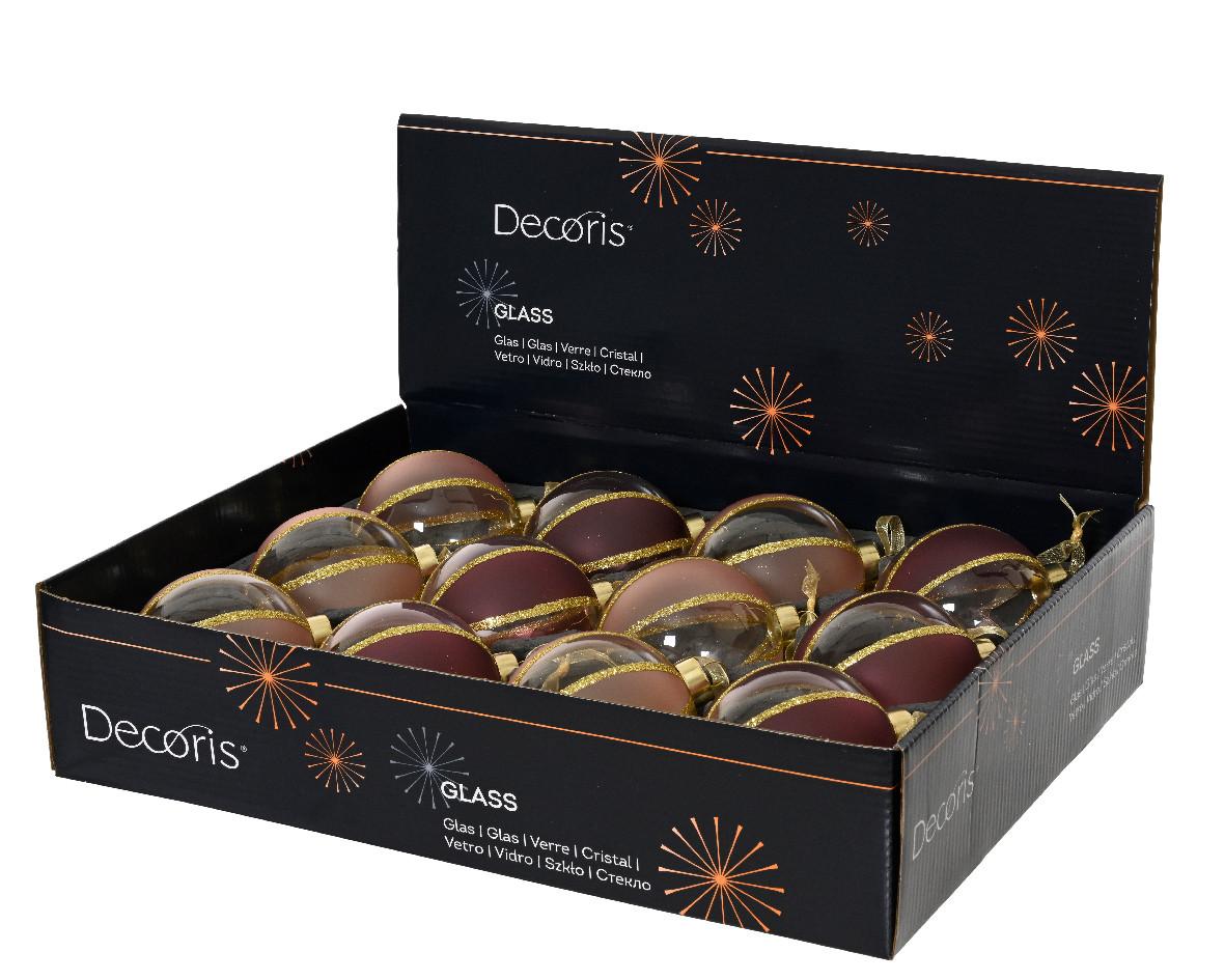 Glob de Crăciun din sticlă cca. 8 cm Belle - bej/roz, Basics (8,00/8,00cm)