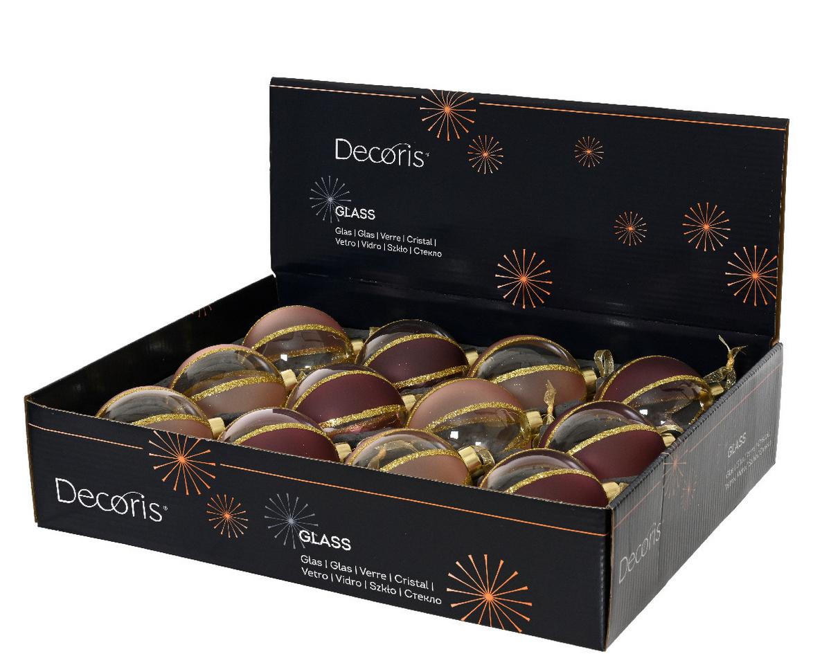 Glob de Crăciun din sticlă cca. 8 cm Belle - bej/roz, Basics (8,00/8,00cm)