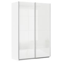 DULAP USI CULISANTE FELDKIRCH - alb/alb lucios intens, Modern, sticlă/material pe bază de lemn (136/210/62cm)