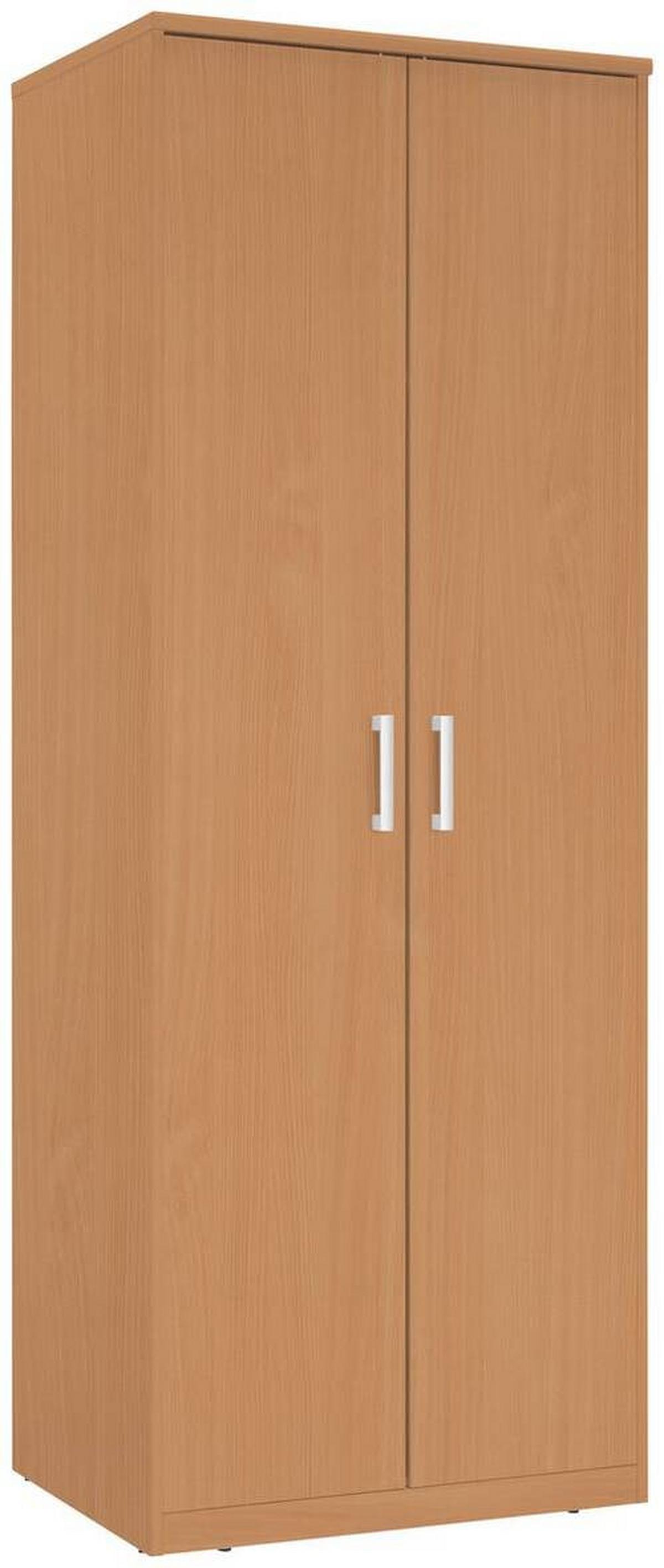 SZAFA NA UBRANIA EASY - kolor bukowy/kolor srebrny, Basics, materiał drewnopochodny/tworzywo sztuczne (72/194/54cm) - Xora