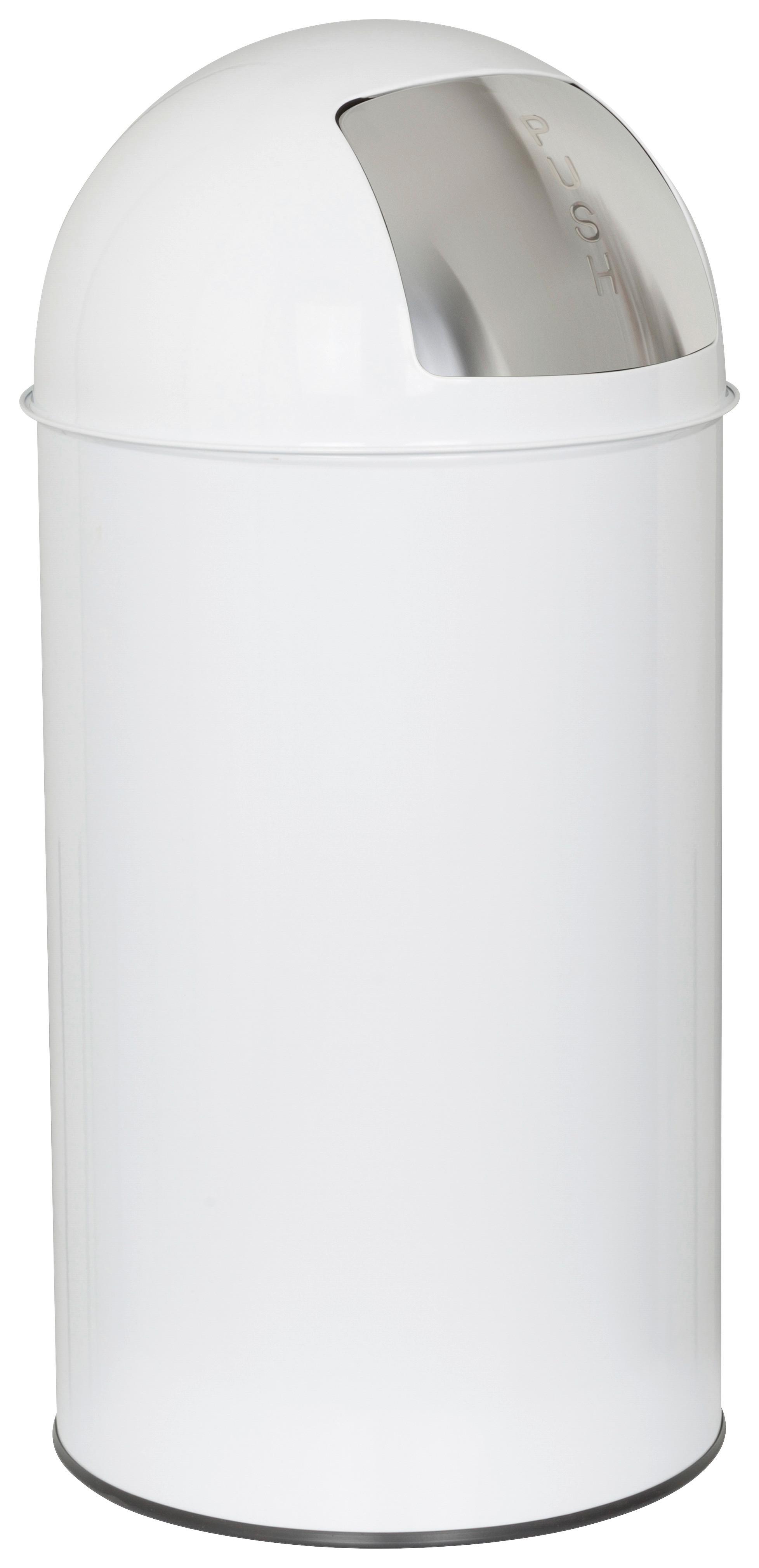 Koš Za Smeti Push, 50 L, Bela - bela, Basics, kovina (35/74/35cm) - MID.YOU