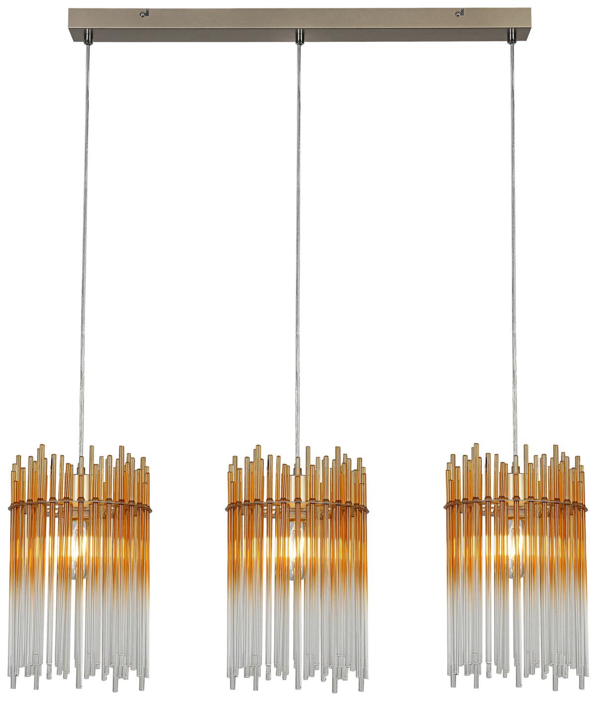 Függőlámpa Stab 3 Égős - Pezsgő/borostyánszínű, Modern, műanyag/üveg (81/20/150cm)