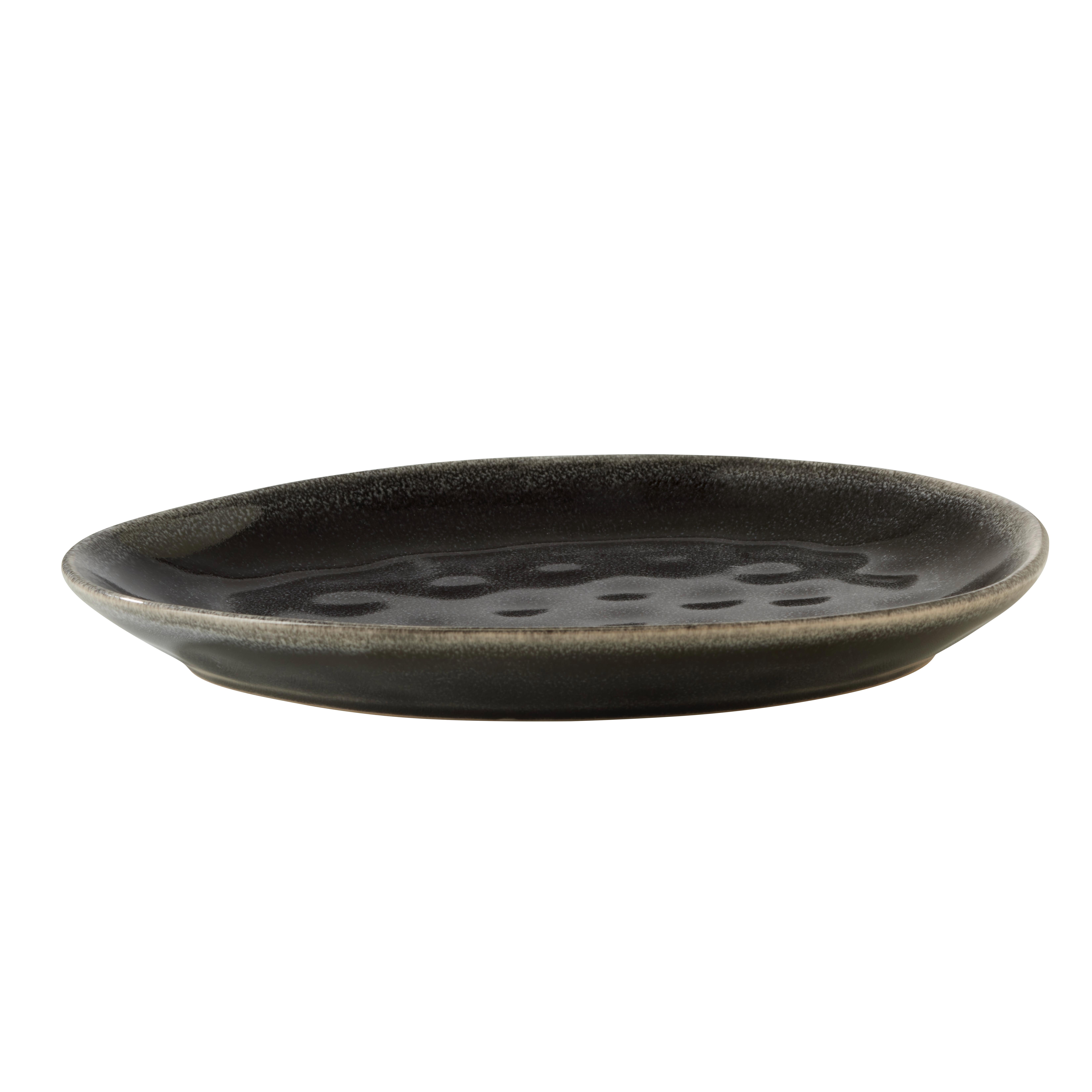 Desertni Krožnik Sindri - modra/črna, Moderno, keramika (22/18/2cm)