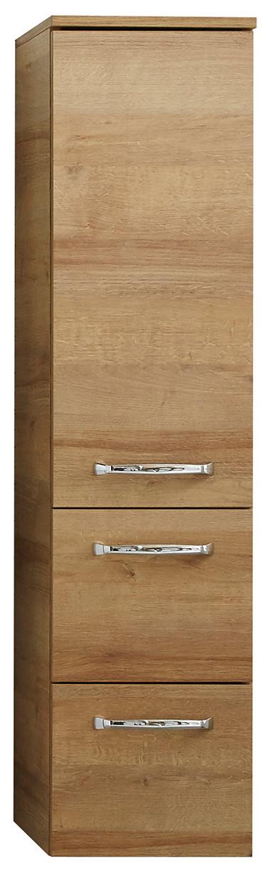 Midiszekrény Luga - krómszínű/tölgyfa színű, Modern, faalapú anyag (30/123/33cm)