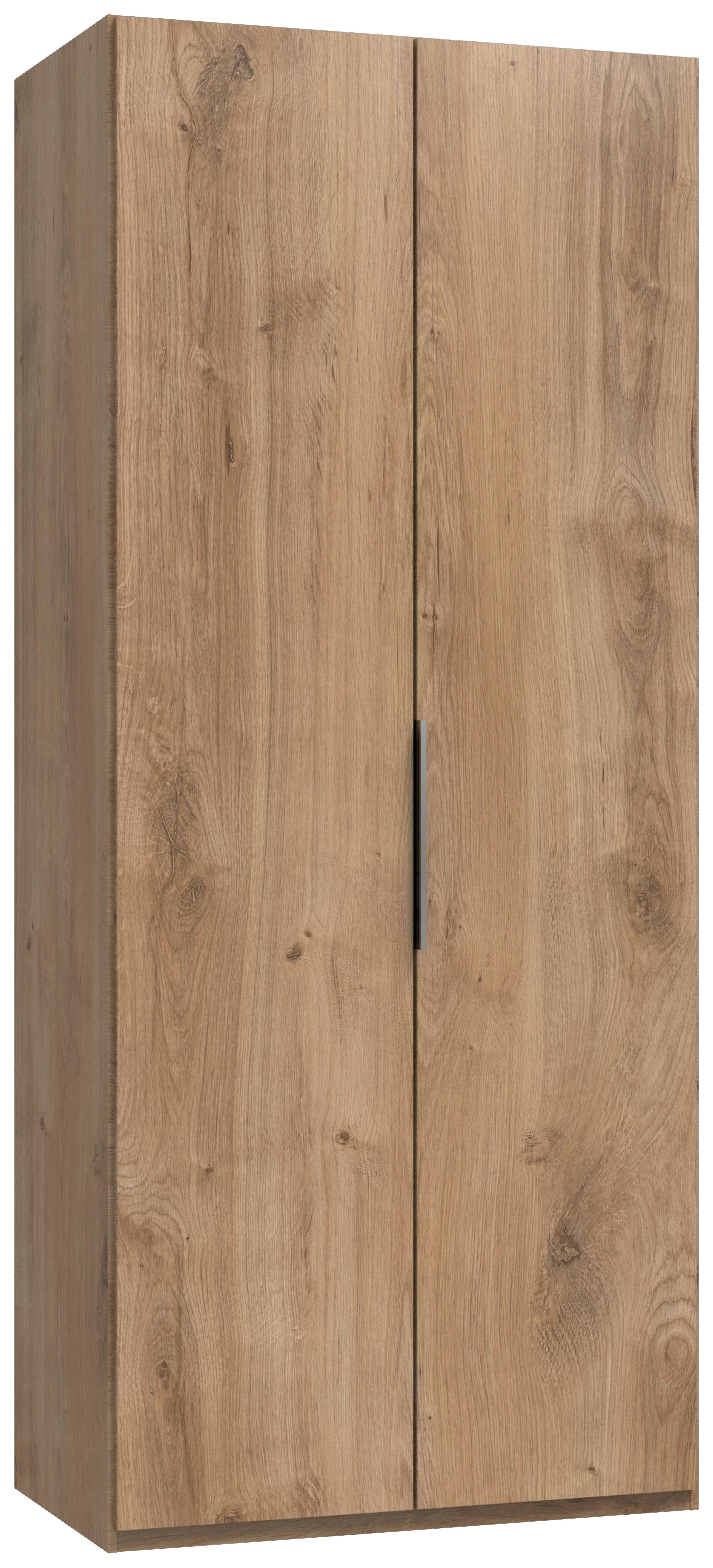 Drehtürenschrank Level 36A ca. 100x236x58 cm Eiche Dekor - Chromfarben/Eichefarben, MODERN, Holzwerkstoff (100/236/58cm) - MID.YOU