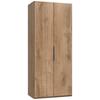 Drehtürenschrank Level 36A ca. 100x236x58 cm Eiche Dekor - Chromfarben/Eichefarben, MODERN, Holzwerkstoff (100/236/58cm) - MID.YOU