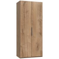 Drehtürenschrank Level 36A ca. 100x236x58 cm Eiche Dekor - Chromfarben/Eichefarben, MODERN, Holzwerkstoff (100/236/58cm) - MID.YOU